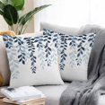 thumbnail image 3 of Outdoor Pillow Cover Blue Eucalyptus Floral Leaves Set of 2 Waterproof Throw Pillowcases Nature Plant Branch Decorative Patio Furniture Pillows for Couch Garden Indoor & Outdoor Use, 3 of 9