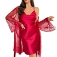 thumbnail image 5 of Fengactive Women's Nightgown Set Sexy Lace Sheer Robe and Adjustable Straps Open Back Night Dress, 5 of 5