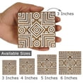 thumbnail image 2 of IBA Indianbeautifulart Textile Printing Block Geometric Tribal Motif Hand Carved Wooden Stamp Wood Block Printing Textile Stamps For Fabric/ Pottery Blocks,6 Inch, 2 of 6