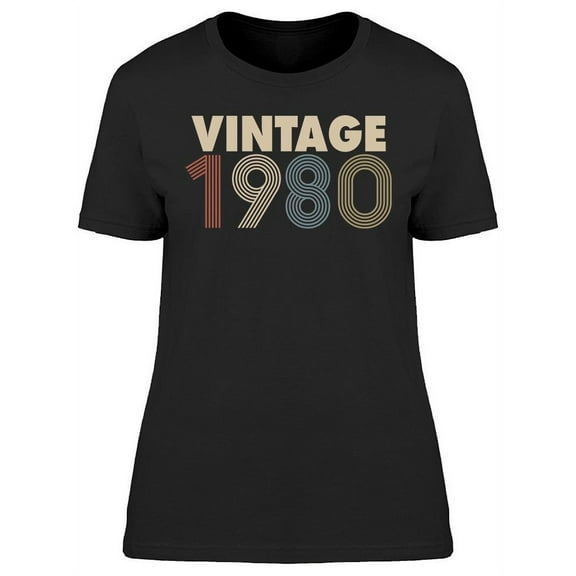 Vintage 1980 Design T-Shirt Women -Image by Shutterstock, Female Large