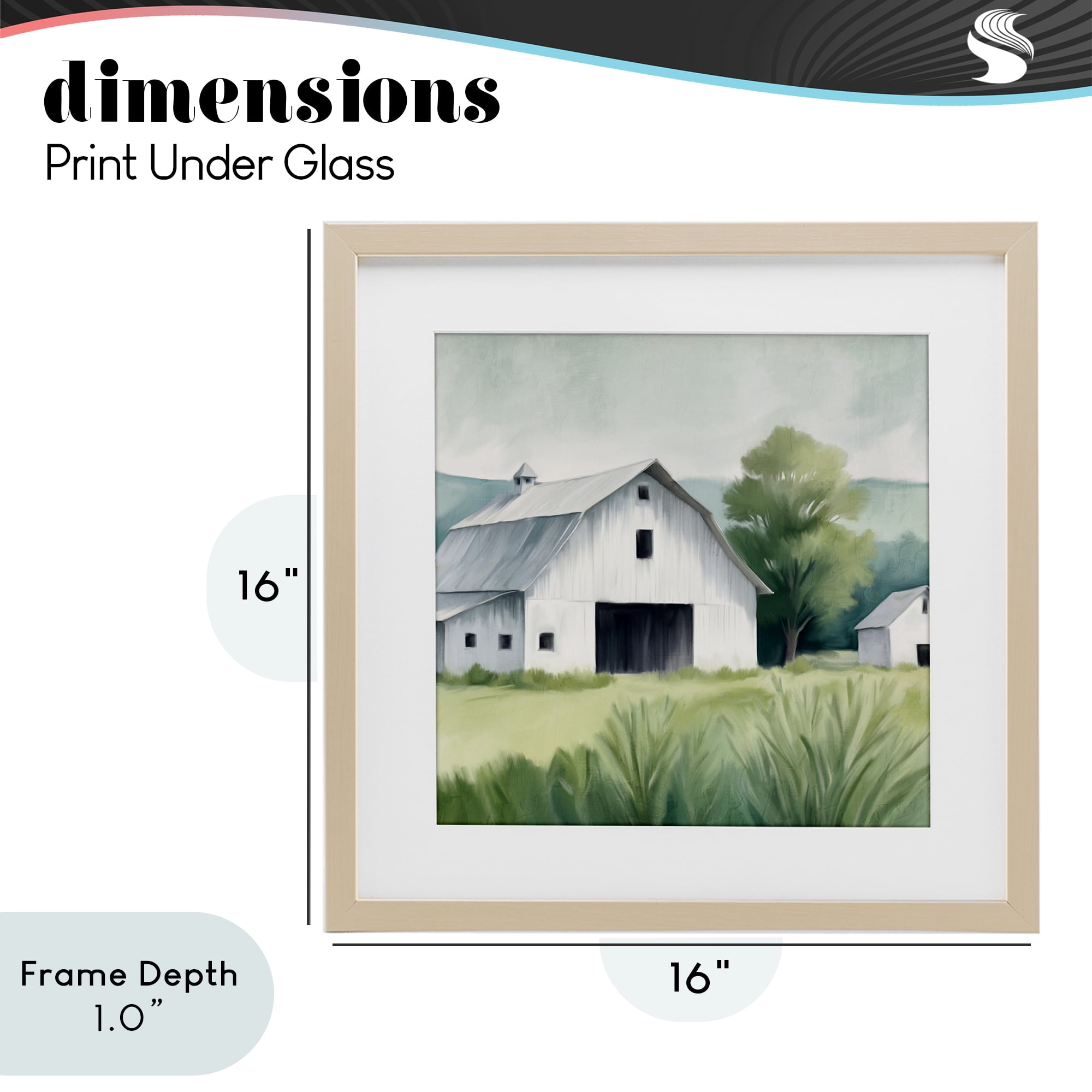 Stupell Industries Farm Home White Barn Birch Framed Print Under Glass, design by Kim Allen