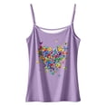thumbnail image 4 of WEIWEN Spaghetti Strap Tank Top for Women Vest Dressy Casual Colorful Butterfly Heart Print Sleeveless Cami Shirts Womens Tank Tops Purple, XXL, 4 of 4
