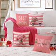 thumbnail image 5 of Mothers Day Pillow Covers 20x20 Set of 4 Velvet Mom Throw Pillow Covers Pink Carnation Floral Pillow Cases Cushion Covers Outdoor Sofa Couch Home Decorations Gift for Mother Mom Birthday (20), 5 of 6