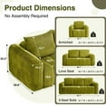 thumbnail image 2 of Aemeios 82.7" Cloud Sofa Corduroy 3 Seater Deep Seat Couch Oversized Compression Sofa No Assembly Required, Green, 2 of 11