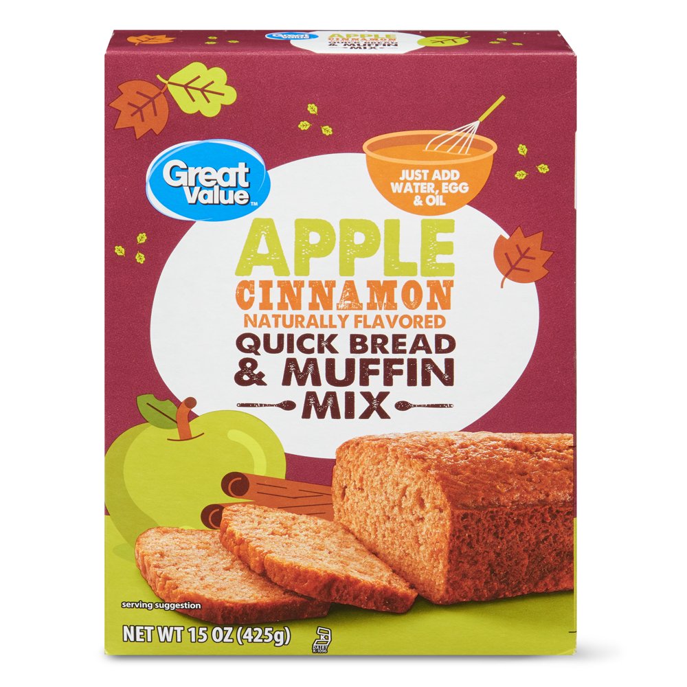 Great Value Fall Apple Cinnamon Quick Bread & Muffin Mix, 15 oz
