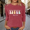 thumbnail image 2 of Camiseta de Cuello Redondo Impresa Casual de Manga 3/4 de Mujer Y Blusas, Tops de Moda de Otoño E Invierno, 2 of 7