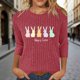 thumbnail image 2 of Camiseta de Cuello Redondo Impresa Casual de Manga 3/4 de Mujer Y Blusas, Tops de Moda de Otoño E Invierno, 2 of 7