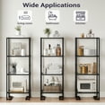 thumbnail image 3 of 4-Tier Tempered Glass Display Shelf Bookshelf, Modern Open Shelf Bookshelf, Slim Shelving Unit Bookcase for Living Room, Home Office, Bedroom, Black, 3 of 11