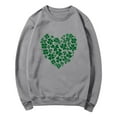 thumbnail image 7 of Guzom Womens Festive Shamrock Heart Sweatshirt - Gray Lucky St. Patrick's Day Crew Neck Long Sleeve Relaxed Fit Casual Top,Size 2XL, 7 of 7