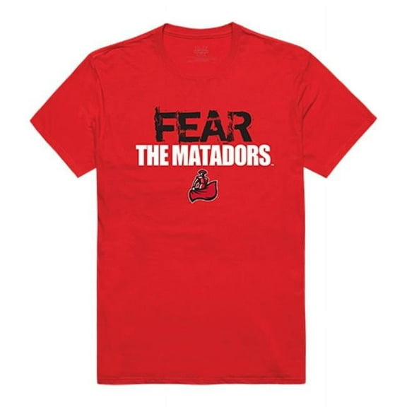 W Republic Apparel 518-166-R58-02 California State University Northridge Fear Tee for Men, Red - Medium