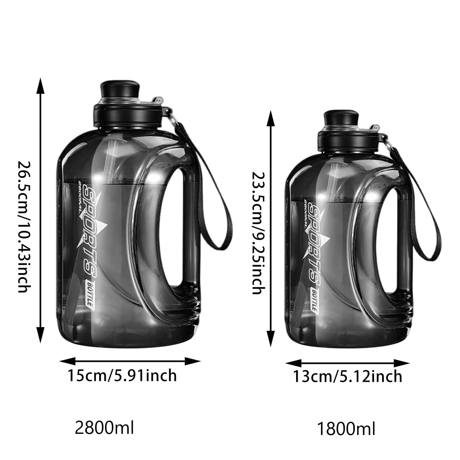 64oz Water Bottle with Time Marker & Straw - BPA Free Gallon Jug with Chug Lid & Handle - Motivational Large Sports Bottle for Gym, Workouts & Daily Hydration
