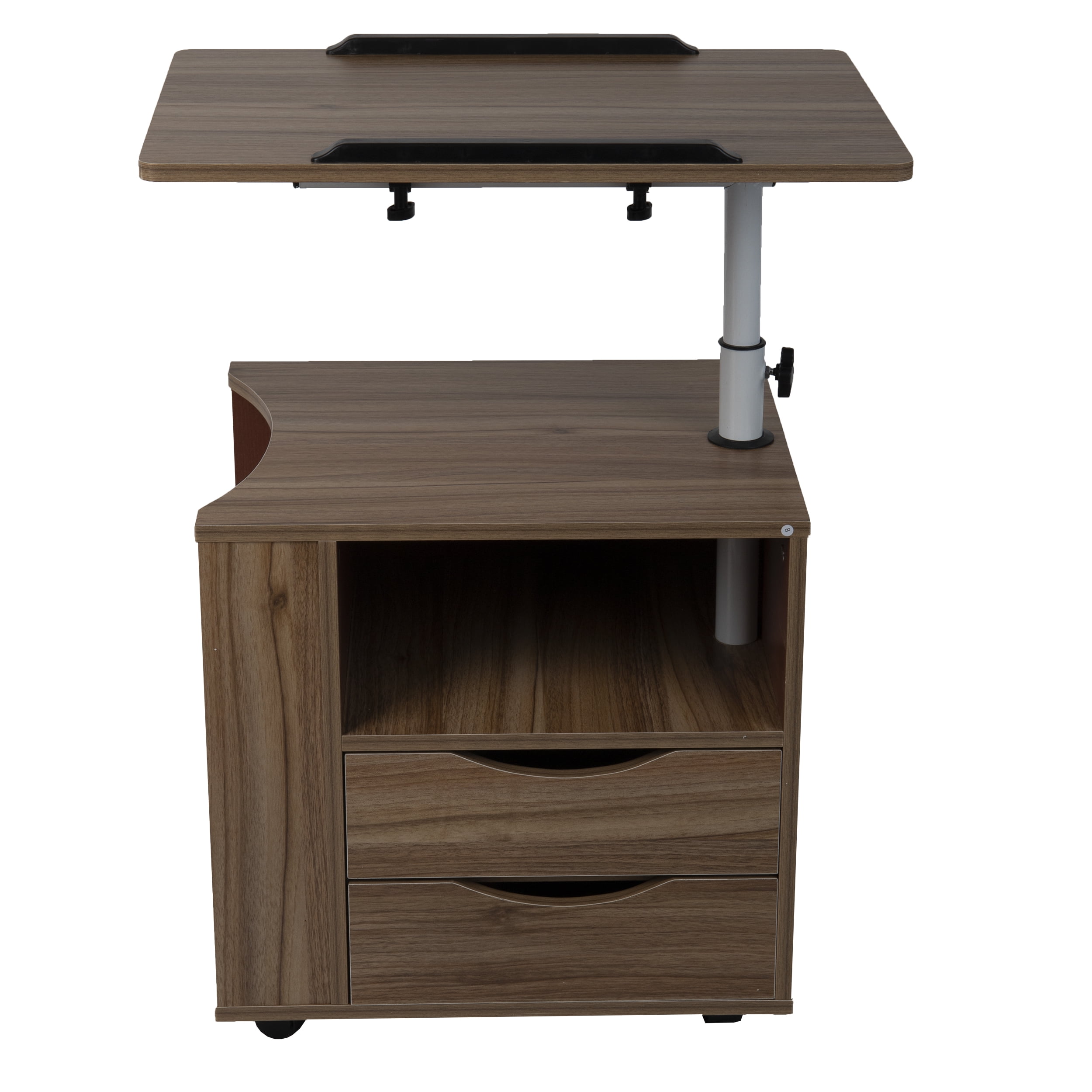 Mind Reader Adult Modern Rectangle Portable Mobile Workstation with 2