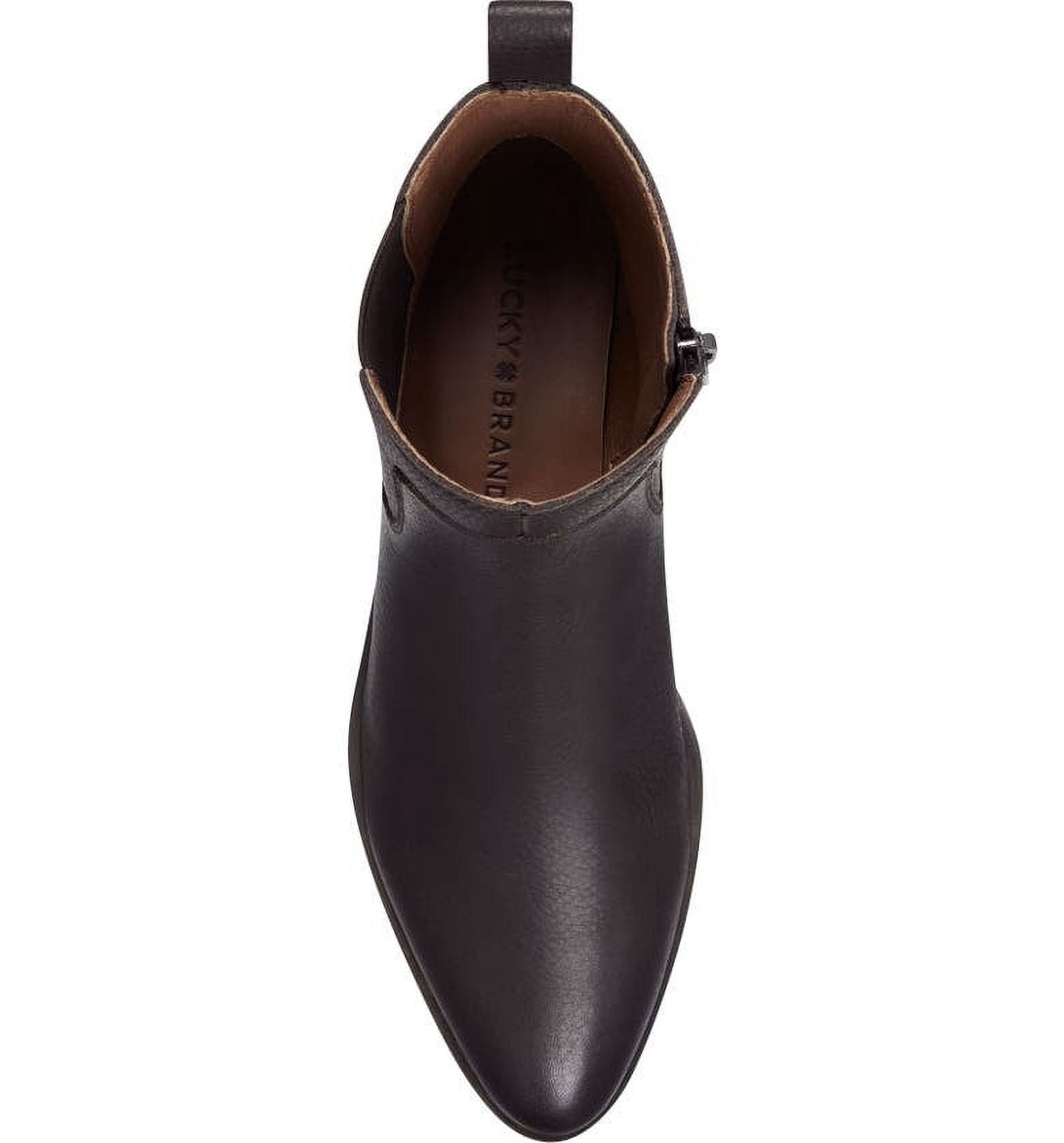 Lucky Brand Chelsea Pull On Boots Dark Brown‎ Leather Mens 11.5 Mid Shaft Ankle Lucky Brand Brown Pointed Toe Chocolate Chelsea Pull On  main image 4