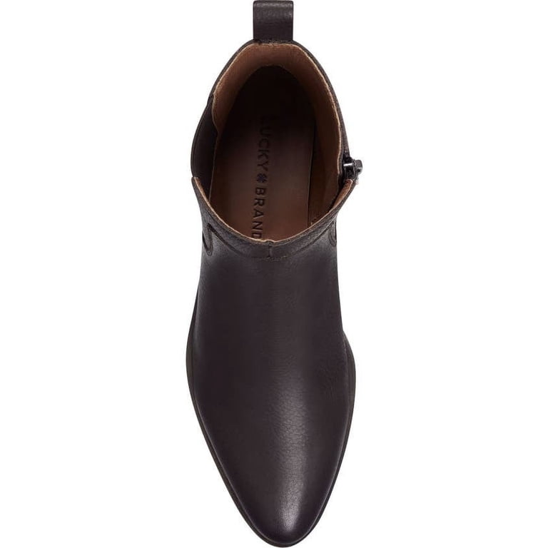 Lucky Brand Brown Pointed Toe Leather Chelsea Booties  display picture 3