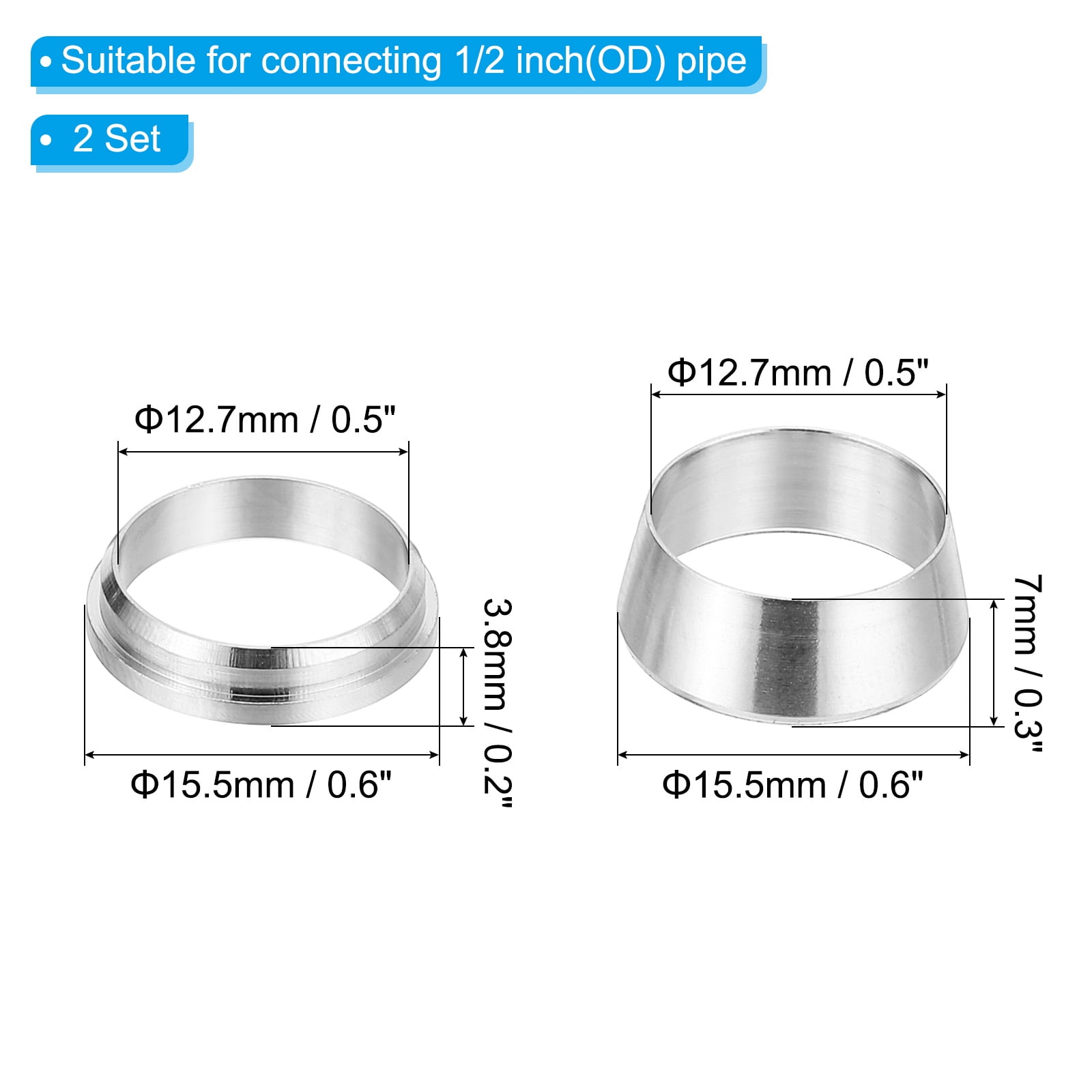 PATIKIL 2.5mm X 4mm Tube Compression Assortment Kit (D.I.*D.E.), 10