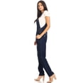 thumbnail image 4 of Womens Distressed Denim Overalls with Tapered Leg and Pockets, 4 of 5