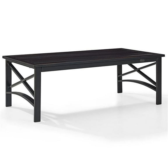 Afuera Living Coastal Metal Patio Coffee Table in Oil Rubbed Bronze