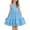 Blue, variant on Girls' Dress Ages 4 - 15 Summer Casual Solid Color Red Size 12-13Years