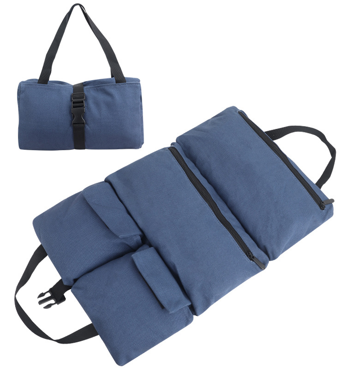 Tool Roll Up Bag, Canvas Tool Bag Organizers for Men and Women, Compact & Portable Roll Up Pouch