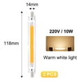 thumbnail image 2 of Lámpara LED R7S de cristal COB de doble extremo con enchufe horizontal de 78 mm y 118 mm, 2 of 5