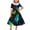 #0132-Wine, variant on Favoffer Big Kid Girls Short Sleeve Dress Spring Summer Carnival Print Turndown Neck Stretchy A-line Twirly Gown for Daily School Party Recital Sizes 5-14Y