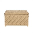 thumbnail image 4 of happimess Jacob 31.5" Hand-Woven Wicker Storage Trunk, Yellow, HPM9003F, 4 of 12
