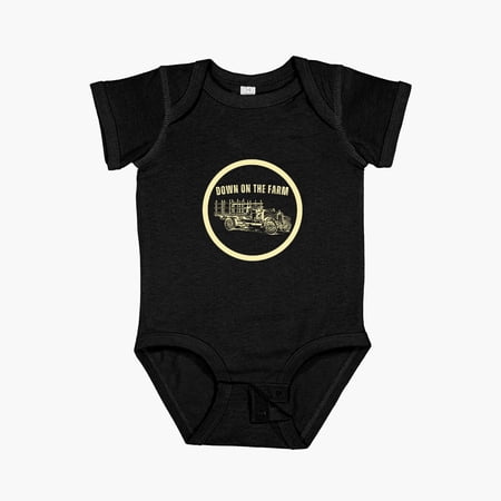 LuvlyDown On The Farmer Short Sleeve Baby One-Piece, New Born, Baby Shower Gift, New Parents Gift