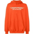 thumbnail image 2 of OXI Hoodie Sweatshirt - I Hate Pizza Said No One Ever, Basic Casual Hoodie for Men's and Women Fleece Hoodie Long Sleeve - Orange X-Large, 2 of 3
