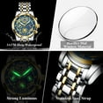 thumbnail image 5 of EXPLOJOY Luxury Stainless Steel Watch for Men – Skeleton Design, Quartz Movement, Glow Hands, Calendar, 5 of 9