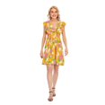 thumbnail image 2 of SWSMCLT Women's High Waist Casual Holiday Dresses Summer Sleeveless Ruffle Dress Short Sundress Midi Fall Ruffle Cute Birthday Mustard Yellow Medium, 2 of 4