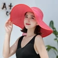 thumbnail image 5 of SikaFu Summer Sunscreen Ladies On The Beach Hat Seaside Large Edge Of Anti -Ultraviolet Folding Straw Hat Vacations, 5 of 8