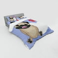 thumbnail image 3 of Ambesonne Pug Bedding Set 3 Pcs, Happy Dog with Hearts, Twin, Pale Brown Red, 3 of 3
