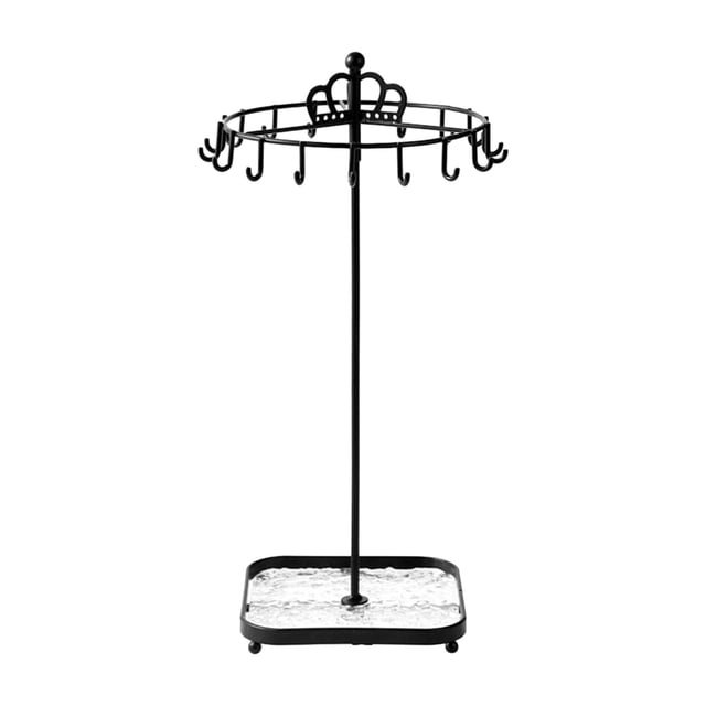 Xuanheng Rotating Jewelry Holder Iron Jewelry Display Rack for Necklace Bracelet Black
