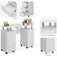 thumbnail image 3 of Ktaxon Nail Desk Manicure Table Storage Station with 4 Drawers, Lockable Wheels, White, 3 of 9