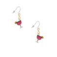 thumbnail image 2 of Delight Jewelry Silvertone Hot Pink Tropical Drink Gold Tone Infinity French Earrings, 2 of 4