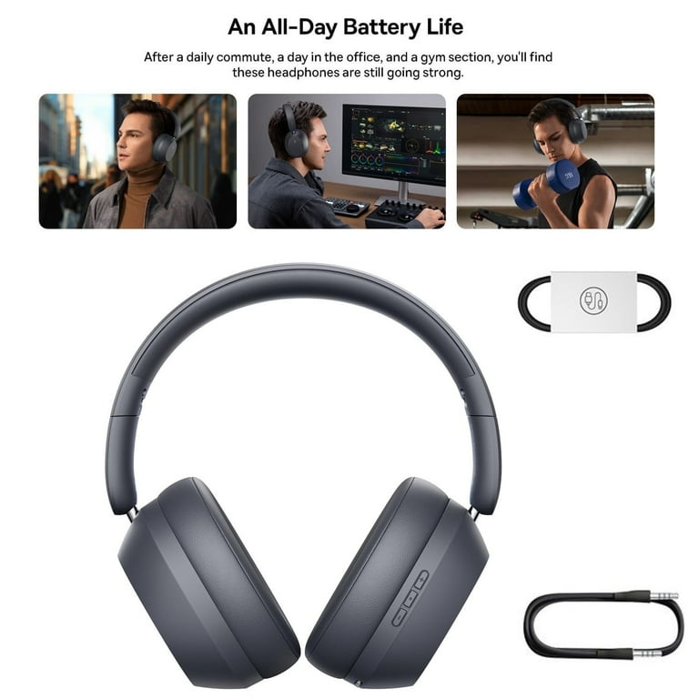 Baseus Over Ear Headphones, Bluetooth 5.3, 50H Playtime, Foldable