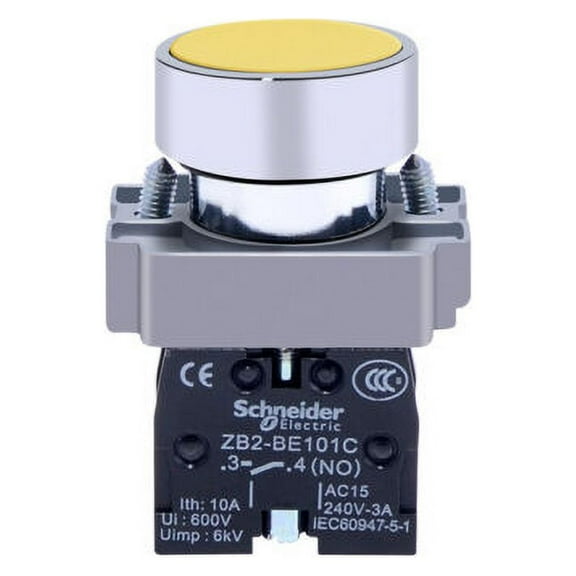 XB2BA51 Schneider Electric Momentary Yellow Push Button Switch