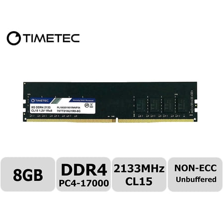 Timetec 8GB DDR4 2133MHz (PC4-2133P) PC4-17000 UDIMM Desktop RAM – 288-Pin 1.2V CL15 Non-ECC Unbuffered DIMM Memory Module Upgrade