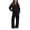 X127 Black, variant on Glisme Girls Outfit Set Solid Color Zip Long Sleeve Hooded Tees With Pocket Pants Set Comfortable Girls Outfit Size 5-6 Years Black