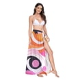 thumbnail image 2 of FORMRS Womens Beach Sarong Semi-Sheer Bikini Wrap Skirt Swimsuit Cover-ups, Swirling Circles, 2 of 7
