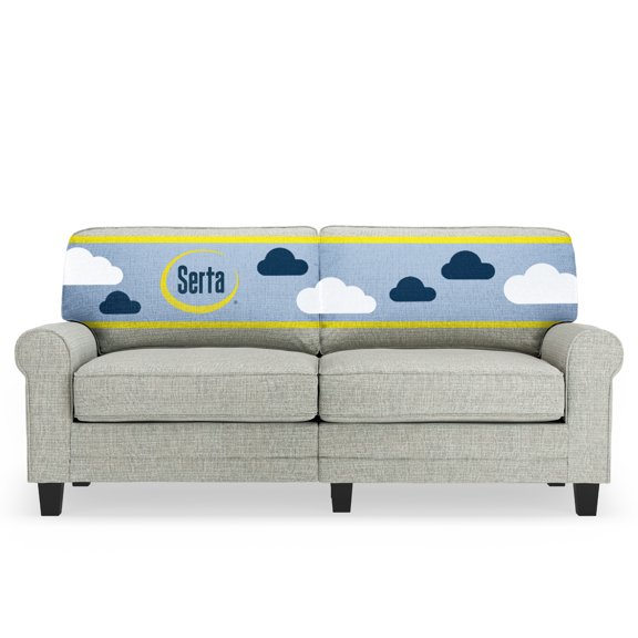 Serta Copenhagen Traditional Rolled Arm 73-inch Sofa, Pebble Gray Fabric