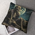thumbnail image 7 of Fenyluxe  Pillow Covers Decorative Pillowcases  Moon Night Skeleton Design, Holiday Farmhouse Throw Pillow Case Square Cushion Cover for Home Couch Outdoor Car Decoration White, 7 of 7