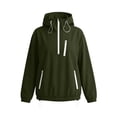 thumbnail image 7 of Tsivenald Women's Fashion Solid Color Long Sleeve Pocket Zipper Outdoor Waterproof Rain Jackets Windbreaker Coat, Army Green S-2XL, 7 of 7
