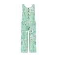 thumbnail image 4 of Tnhcen Women's Summer Retro Floral Button Romper Linen-Look Jumpsuit Retro Print Wide-Leg Romper with Pockets Casual Boho Jumpsuit S-2XL, 4 of 5