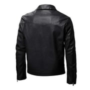 Fesfesfes Leather Jacket Mens Fashion Fall Jacket Mens Leather Jackets Casual Tops Coats Under $10