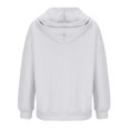 thumbnail image 5 of Plus Size Women's Casual Hoodies Tops Long Sleeve Quarter Zip Jacquard Design Solid Sweatshirts Pullover Tops with Pocket White,5XL, 5 of 6