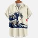 thumbnail image 3 of Camisetas con gráficos de olas del océano para hombres, ropa de surf 3D, camisas hawaianas de playa, camisetas de manga corta Y2K, ropa vintage, blusa con solapa, 3 of 5
