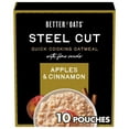 thumbnail image 2 of (3 pack) Better Oats Steel Cut Oatmeal, Apples and Cinnamon Oatmeal, Hearty, 10 Steel Cut Oatmeal Packets, 12.3 oz Pack, 2 of 12