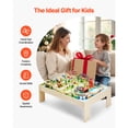 thumbnail image 6 of KFFKFF Wooden Kids Activity Table with 120-Piece Train Set, Collapsible Storage Bin, and Multi-Use Design for Play, Drawing, Reading, and More – Ideal for Children Ages 3+, 6 of 9