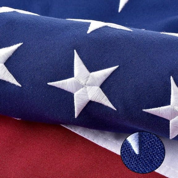 American Flag for Outside 5x8 FT, Deluxe Heavy Duty Spun Polyster, TearProof and Waterproof Super Tough Series, All Weather High Wind USA US Flag with Embroidered Stars, Sewn Stripes, Brass Grommets